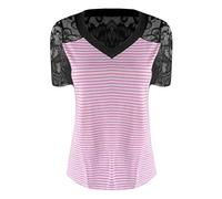 Generisch Camicetta da donna di base top camicetta 80 Lui anni di moda, Colore: rosa., M