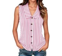 Generisch Camicetta Dirndl da donna, senza maniche, a quadretti, con scollo a V, per carnevale, Oktoberfest, 3-rd1, M