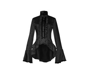 Generisch Camicetta vittoriana Gothic Pirata Camicie Gothic Lolita Camicia Camicetta Vintage Manica Lunga Loto Volant Top In Stile Vittoriano Volant Top Camicia Vittoriana Volant, Nero , M