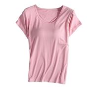 Generisch Camicette da donna, elegante, casual, hippie t-shirt, camicie, maniche lunghe, top carino, tunica floreale, top, felpe con girocollo da donna, Colore: rosa., XL