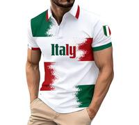 Generisch Camicia a maniche corte con bottoni e stampa per il tempo libero e lo sport., bianco, M