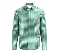 Generisch Camicia a maniche corte in tinta unita con strisce verticali da uomo, taglio comodo, versatile, da indossare nella vita di tutti i giorni, verde, 3XL