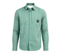 Generisch Camicia a maniche corte in tinta unita con strisce verticali per uomo per l'uso quotidiano, verde, 3XL