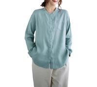 Generisch Camicia a maniche lunghe di alta qualità, traspirante, dal taglio largo, classica, moderna, versatile, con colletto alto, per una vita casual, confortevole in ufficio, tempo libero, anche