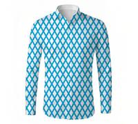 Generisch Camicia a quadri, a maniche lunghe, con bottoni, casual, da uomo, con classico motivo a diamanti, versatile, per tutti i giorni, tempo libero, indossabile tutto l'anno, qualità facile da
