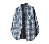 Generisch Camicia a quadri in flanella da uomo, a maniche lunghe, vestibilità normale, per il tempo libero, per la transizione, Bu2, XL