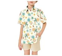 Generisch Camicia casual a maniche corte per ragazzi e ragazze da indossare tutti i giorni. Maglia alla moda con vestibilità comoda, design classico, tessuto morbido, ideale per la scuola e le