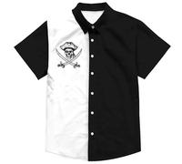 Generisch Camicia casual a maniche lunghe con stampa alla moda per una moda alla moda quotidiana per attività all'aria aperta - Design traspirante con vestibilità comoda, Nero , 4XL