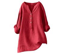 Generisch Camicia casual da donna con bottoni e colletto alto, maniche lunghe. Una camicia casual da donna della collezione Plus Size Tops. Moderna e comoda maglietta per un abbigliamento elegante per