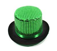 Generisch Camicia da cowboy da uomo, cappello alto britannico, cappello jazz, cappello da mago, cappello con paillettes, cappello da bowler alto Speed Cowboy, verde, Taglia unica