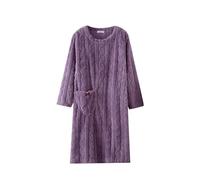 Generisch Camicia da notte da donna a maniche lunghe, pigiama da donna invernale in flanella, vestito pigiama caldo biancheria da notte Pjs peluche vestaglia loungewear abbigliamento casual pile plus