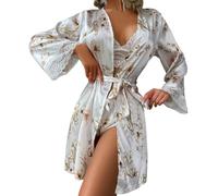 Generisch Camicia da notte da donna con cardigan in pizzo, accappatoio, set di lingerie seducente per notti riposanti, elegante combinazione di due pezzi, tessuto morbido, vestibilità perfetta per le