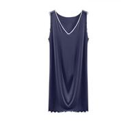 Generisch Camicia da notte da donna in cotone, da notte, oversize, a maniche corte, in cotone, da notte, Pajamas B3 blu, M