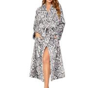 Generisch Camicia da notte da donna in flanella calda con lavorazione alla moda per il massimo comfort, eleganza elegante in ogni stagione, Nero , XXL