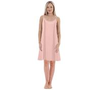 Generisch Camicia da notte da donna, lunghezza al ginocchio, tinta unita, da notte, con una taglia grande, sottoveste, stretta, larga, camicia da notte (corta), 54, Colore: rosa., XL
