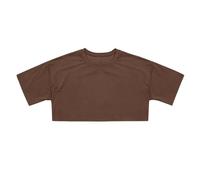 Generisch Camicia da uomo 146 Crop Tops per ragazze a maniche corte maglietta estiva collo slim fit top basic tè primo ragazzo body, marrone, 10-11 Anni