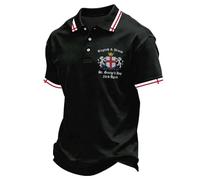 Generisch Camicia da uomo a maniche corte per feste, traspirante, confortevole, con stampa San Valentino, per l'uso quotidiano, Nero , 4XL