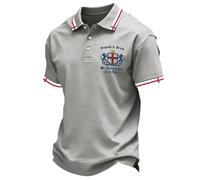 Generisch Camicia da uomo a maniche corte per feste, traspirante, confortevole, con stampa San Valentino, per l'uso quotidiano, grigio., 3XL