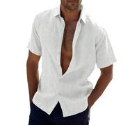 Generisch Camicia da uomo a maniche corte, per il tempo libero, classica camicia da lavoro con colletto rovesciato, abbottonatura, per occasioni formali