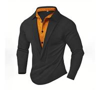 Generisch Camicia da uomo a maniche lunghe con classico colletto button-down per stagioni fresche ottimali grazie alla lavorazione dei materiali di alta qualità, design senza tempo, grigio., L