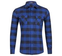 Generisch Camicia da uomo a maniche lunghe, con colletto rovesciato, vestibilità normale, a quadretti, design leggero, con tasca sul petto, leggera, comoda, per il tempo libero, da uomo a maniche