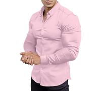 Generisch Camicia da uomo a maniche lunghe, da lavoro, slim fit, per il tempo libero, da uomo, a maniche lunghe, vestibilità stretta, per attività all'aria aperta, PK1, S