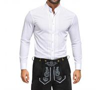 Generisch Camicia da uomo a maniche lunghe, design elegante, con bottoni, vestibilità aderente, invernale, business, casual, per tutti i giorni, moderna, bianco, L