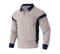 Generisch Camicia da uomo a maniche lunghe, polo classica, leggera, a maniche lunghe, comoda, per attività all'aria aperta, per il tempo libero, da golf, morbida felpa, grigio., 3XL