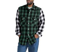 Generisch Camicia da uomo a quadri, per il tempo libero, a maniche lunghe, in legno, casual, con tasca sul petto, colore a contrasto, leggera, a maniche lunghe, sportiva, slim fit, polo Activewear