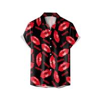 Generisch Camicia da uomo con stampa digitale 3D, design alla moda a maniche corte per look casual, tessuto traspirante, facile da pulire, maglietta per tutti i giorni per gli amanti dello stile