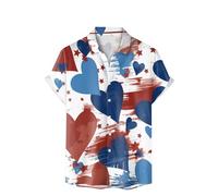 Generisch Camicia da uomo con stampa digitale 3D, design alla moda a maniche corte per look casual, tessuto traspirante, facile da pulire, maglietta per tutti i giorni per gli amanti dello stile