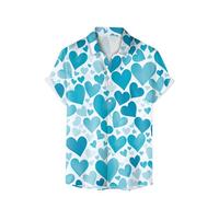 Generisch Camicia da uomo con stampa digitale 3D, design alla moda a maniche corte per look casual, tessuto traspirante, facile da pulire, maglietta per tutti i giorni per gli amanti dello stile