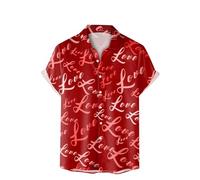 Generisch Camicia da uomo con stampa digitale 3D, design alla moda a maniche corte per look casual, tessuto traspirante, facile da pulire, maglietta per tutti i giorni per gli amanti dello stile