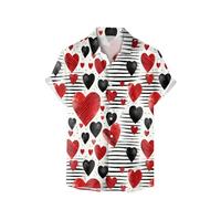 Generisch Camicia da uomo con stampa digitale 3D, design alla moda a maniche corte per look casual, tessuto traspirante, facile da pulire, maglietta per tutti i giorni per gli amanti dello stile