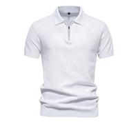 Generisch Camicia da uomo in cotone per l'estate dal design alla moda come abbigliamento casual traspirante, bianco, XXL