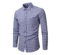 Generisch Camicia da uomo in tinta unita, stile giapponese, non necessita di stiratura, vestibilità normale, a maniche lunghe, in tinta unita, elasticizzata, per il tempo libero, camicia traspirante