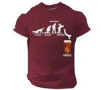 Generisch Camicia da uomo Oktoberfest, a maniche corte, girocollo, con stampa bandiera tedesca, Z01-red Beer Shirt Uomo, 3XL