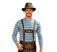 Generisch Camicia da uomo per il tempo libero con stampa a quadri, taglio ampio, a maniche corte, con colletto, alla moda, estiva, per l'uso quotidiano