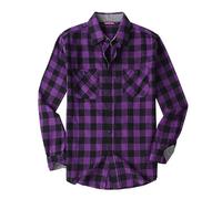 Generisch Camicia in flanella da uomo Slim Fit: camicia da taglialegna a quadri, per il tempo libero, con tasca sul petto, camicia a maniche lunghe, calda da lavoro, leggera, classica e comoda felpa