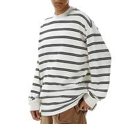 Generisch Camicia in lino, da uomo, a maniche lunghe, in cotone, per il tempo libero, con bottoni, in mussola, colletto alto, per la primavera e l'estate, comoda camicia estiva da uomo