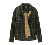 Generisch Camicia invernale da uomo con stampa a plaid con bottoni, a maniche lunghe, per il tempo libero ispessito, grigio., L