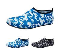 Generisch Camo/Line - Scarpe da bagno da spiaggia: unisex, adatte per il nuoto, ad asciugatura rapida, per uomo e donna, antiscivolo, per piscina e spiaggia, Blu, 42 EU