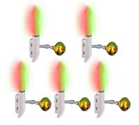Generisch Campane da , elettronici per la a LED, set da 5 pezzi, con clip, per pescatori di pesce gatto, , durante la notte, fiume, stagno, lago, surfing