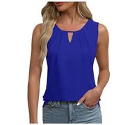 Generisch Canotta estiva da donna, senza maniche, abbigliamento casual business, 2026, basic, casual, elegante camicia da lavoro, Blu, M