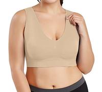 Generisch Canottiera Con Bustier Integrato Reggiseno Plus Reggiseno Ultra Sottile Taglia Full Cup Top Grande Colore Sport Donna Reggiseno Camicetta Primark Online Shop, a, 6XL