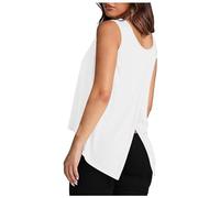 Generisch Canottiera da donna con vestibilità casual come moda senza maniche in estate con schiena aperta per un libero, bianco, M