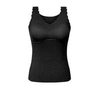 Generisch Canottiera da donna in cotone caldo - Canottiera intima con reggiseno integrato in pile senza maniche gilet termico invernale senza ferretto, biancheria intima termica foderata strato base