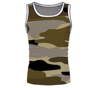 Generisch Canottiera da uomo, traspirante, confortevole, girocollo, per allenamento quotidiano, per il tempo libero, taglio normale, design sportivo con motivo grafico ideale, verde militare, XL