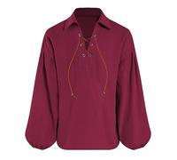 Generisch Canottiera intima nera per bambini con lacci, Halloween, costume scozzese giacobita classica maglietta funzionale per bambini, Colore: rosso, 10-12 Anni