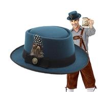 Generisch Cappelli bavaresi da uomo, per Oktoberfest, costume da Oktoberfest tedesco, Oktoberfest, da donna, con piume, stemmi multiuso per l'Oktoberfest